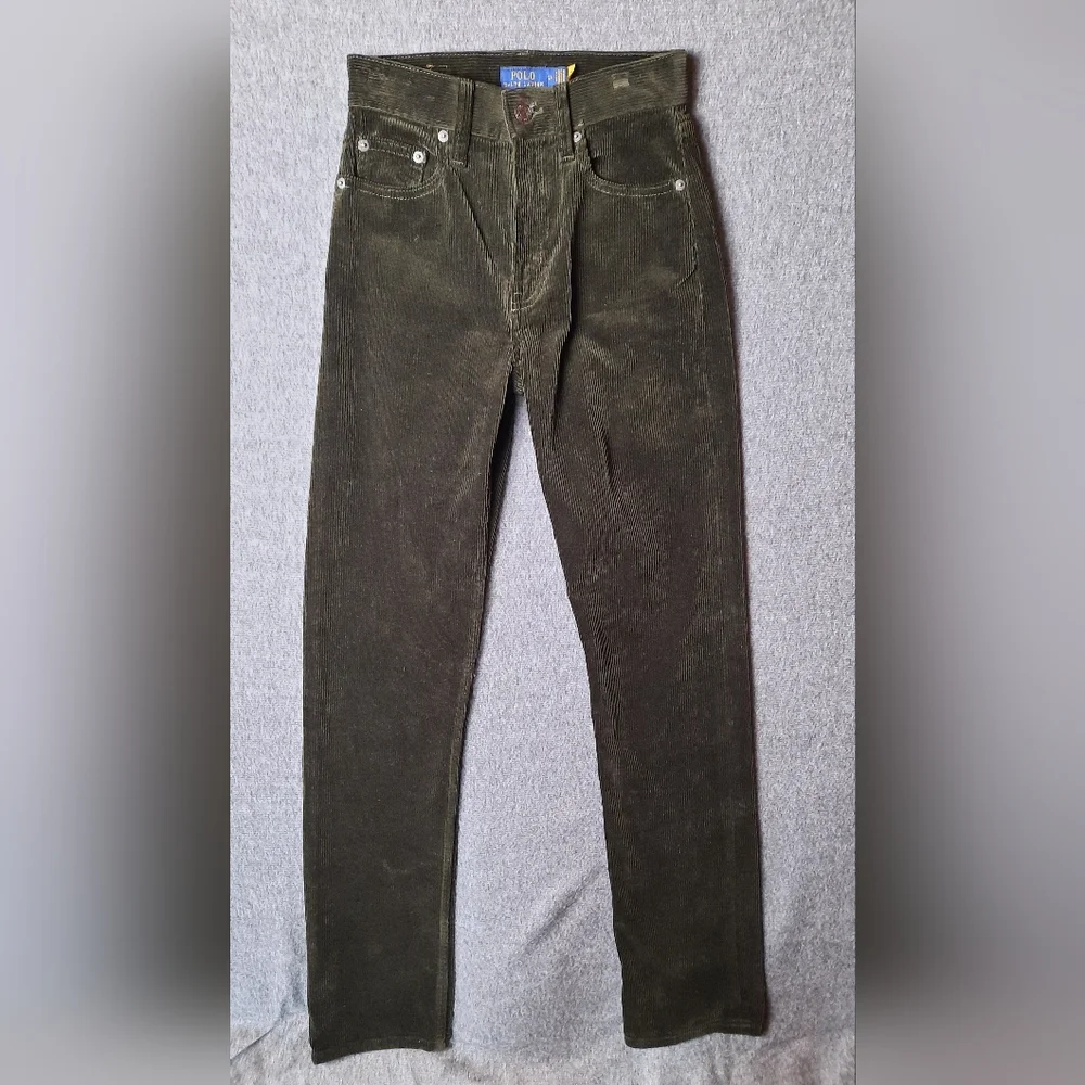 NWT! Polo Ralph Lauren Pants Womans 24 Green Corduroy Straight Preppy Classic - Picture 4 of 16